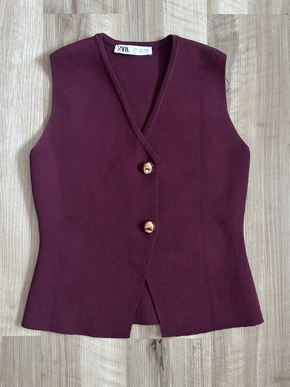 NWOT Zara Plum V-Neck Knit Top